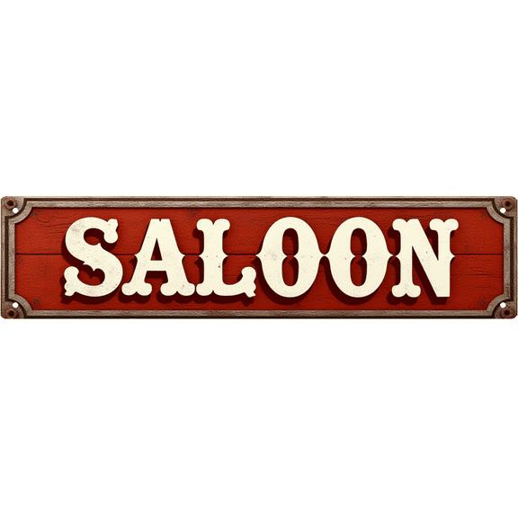 Decorative Tin Signs 16*4 Inches Saloon Western Bar Design for Home Bar, Man Cave, Patio | Bar Decorations for Home, Vintage Bar Decor, Outdoor Sign
