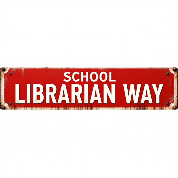 Decorative Tin Signs 16*4 Inches "School Librarian Way" Classroom Decor, Home Office Decor, Vintage Room Decor Ideal for Classroom, Home Office, Bedroom, Study