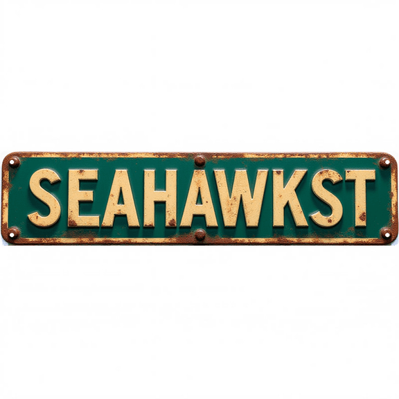 Decorative Tin Signs 16*4 Inches "Seahawks St" Street Signs for Bedroom, Mens Wall Decor, Man Cave Decor Ideal for Bedroom, Man Cave, Garage, Office