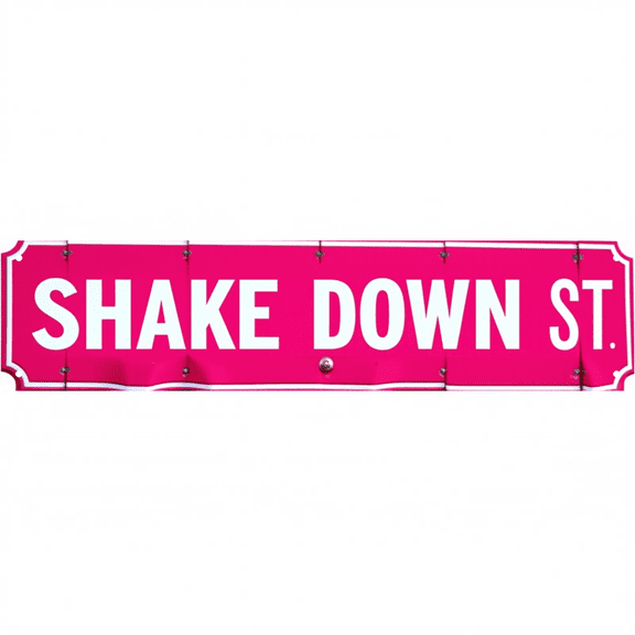 Decorative Tin Signs 16*4 Inches "Shake Down St" Retro Shake Down Street Decor for Garage Bar Patio