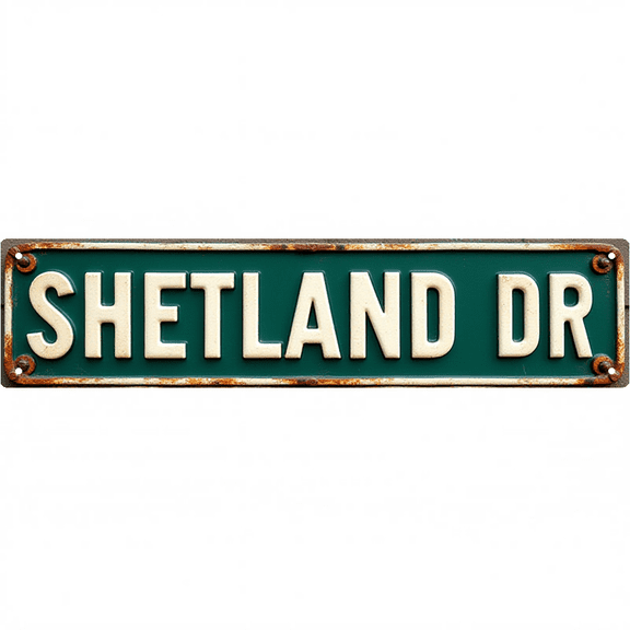 Decorative Tin Signs 16*4 Inches "Shetland Dr" Funny Room Decor, Men's Wall Decor, Bedroom Accessories for Men Ideal for Bedroom, Living Room, Garage