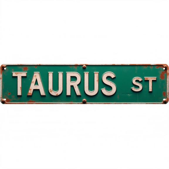Decorative Tin Signs 16*4 Inches "Taurus St" Zodiac Taurus St Decor for Bedroom Living Room Patio