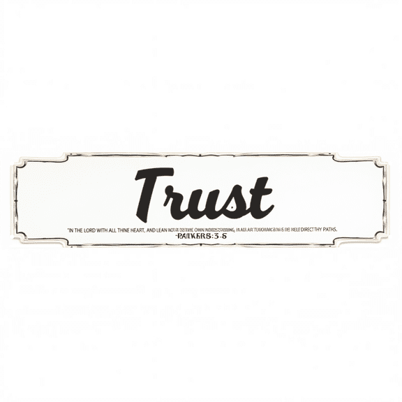 Decorative Tin Signs 16*4 Inches "Trust" Vintage Bedroom Decor, Retro Kitchen Decor, Family Sign Ideal for Kitchen, Bedroom, Porch