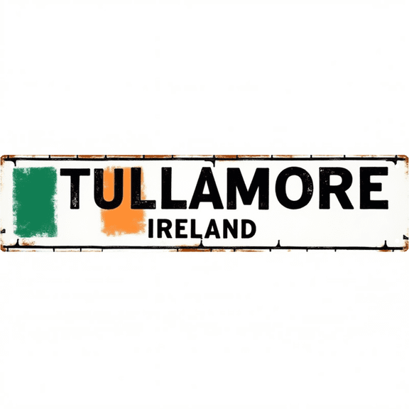 Decorative Tin Signs 16*4 Inches Tullamore Ireland Themed Design for Bedroom, Living Room, Patio | Beachy Decor, Vintage Decor for Home, Family Sign