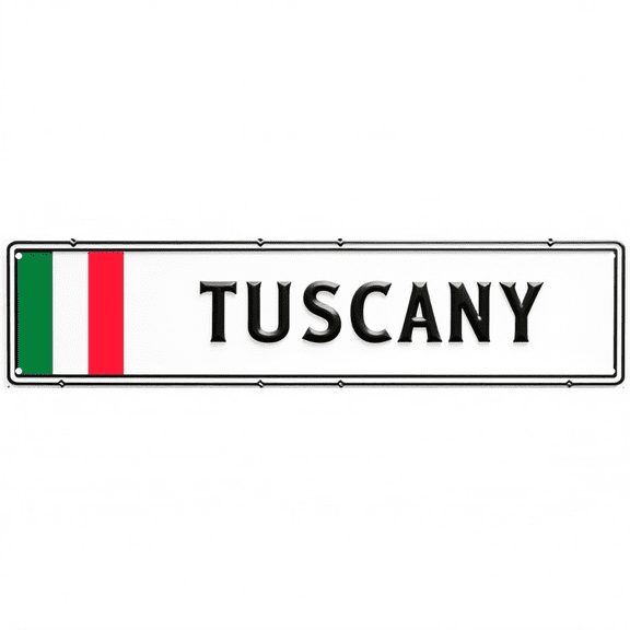 Decorative Tin Signs 16*4 Inches Tuscany Italy Themed Design for Bedroom, Living Room, Patio | Beachy Decor, Vintage Decor for Home, Family Sign