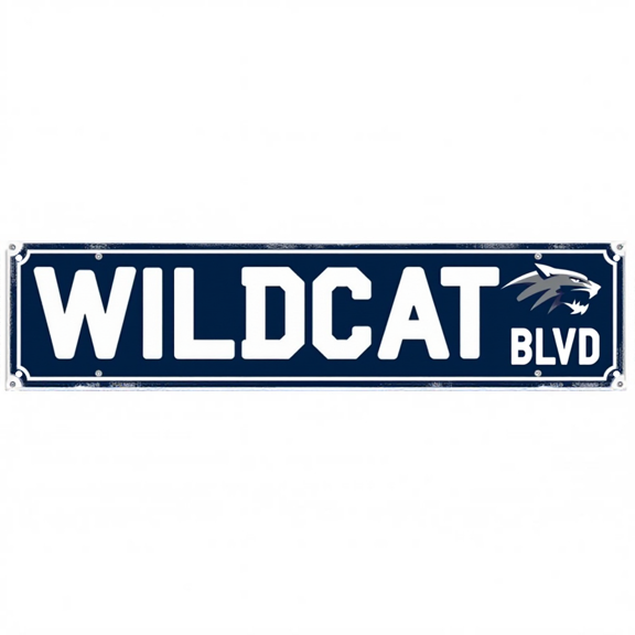 Decorative Tin Signs 16*4 Inches Wildcat Blvd Street Sign Style for Bedroom, Sports Room, Patio | Street Signs for Bedroom, Mens Wall Decor, Vintage Decor for Home