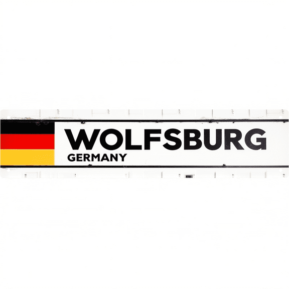 Decorative Tin Signs 16*4 Inches "Wolfsburg Germany" Vintage Room Decor, Unique Wall Decor, Mens Wall Decor Ideal for Living Room, Bedroom, Study