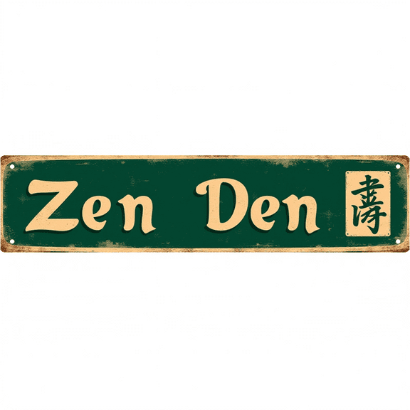 Decorative Tin Signs 16*4 Inches "Zen Den" Zen Room Decor, Unique Wall Decor, Bedroom Signs Ideal for Bedroom, Meditation Room, Living Room