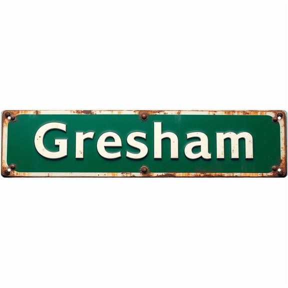 Decorative Tin Signs - 16x4 Inches Gresham Industrial Man Cave Sign - Ideal for Garage, Bar, Bedroom | Man Cave Decor, Garage Decor, Funny Signs