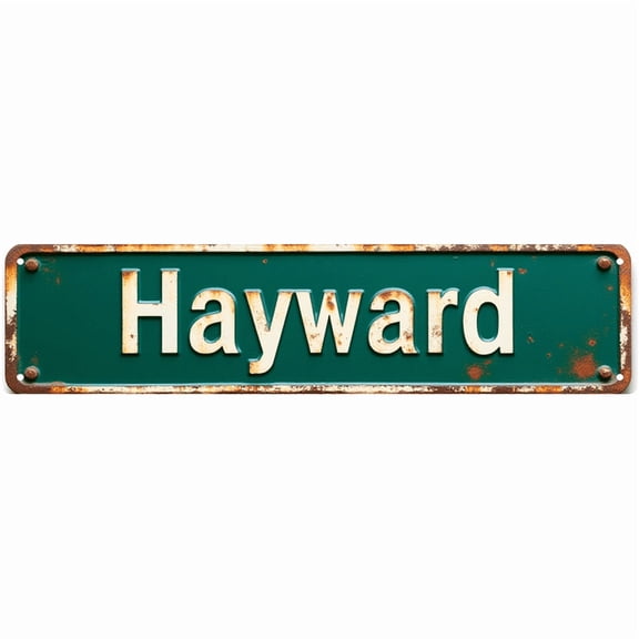 Decorative Tin Signs - 16x4 Inches Hayward Urban Indie Sign - Great for Bedroom, Garage, Bar | Indie Room Decor, Mens Wall Decor, Vintage Bedroom Decor