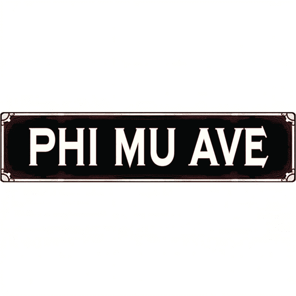 Decorative Tin Signs for Frat HousPhi Mu Ave es 16*4 Inches - Fits Frat House, Bedroom, Living Room - Frat House Decor, Room Accessories for Men, Vintage Decor for Home