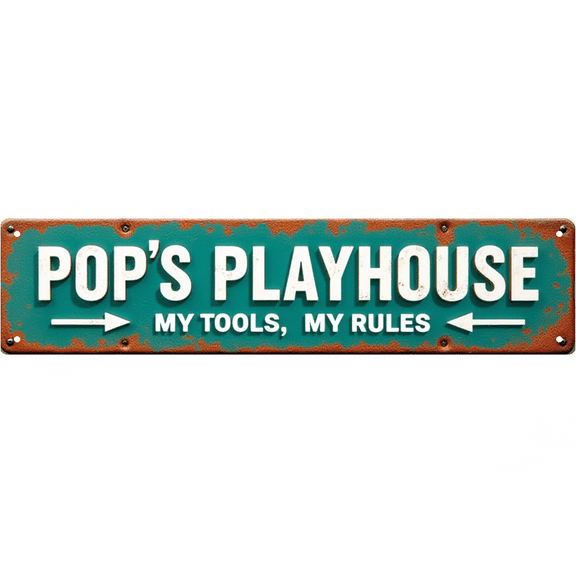 Decorative Tin Signs for Kids SpPop's Playhouse aces 16*4 Inches - Fits Playroom, Kids Bedroom, Living Room - Funny Room Decor, Unique Wall Decor, Vintage Decor for Home