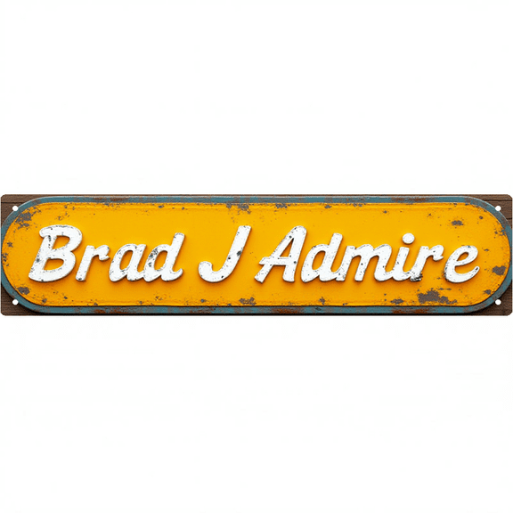 Decorative Tin Signs for PersonaliBrad J Admire Name zed Spaces 16*4 Inches - Fits Bedroom, Living Room, Entryway - Unique Wall Decor, Vintage Decor for Home, Room Accessories for Men