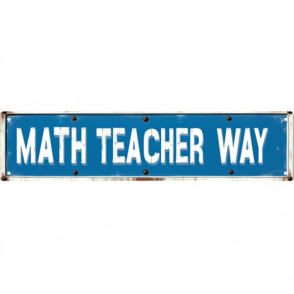 Decorative Tin Signs for TeachersMath Teacher Way 16*4 Inches - Fits Classroom, Home Office, Bedroom - Vintage Decor for Home, Unique Wall Decor, Room Accessories for Men