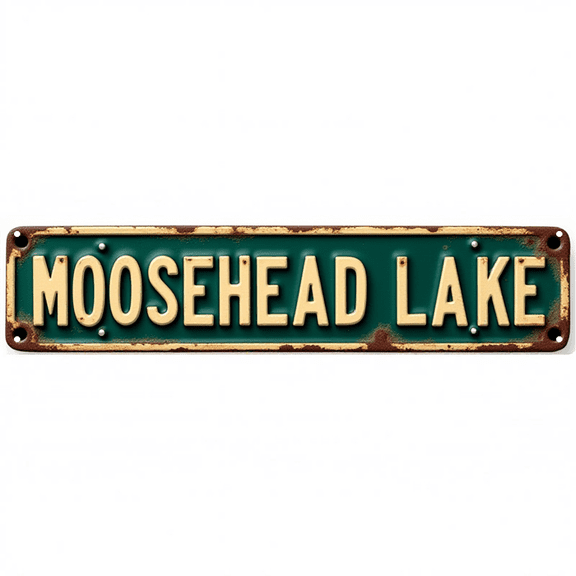 Decorative Tin Signs for Wall Decor 16*4 Inches "Moosehead Lake" Perfect for Bar, Backyard, Living Room Vintage Home Decor, Bar Decorations, Outdoor Sign