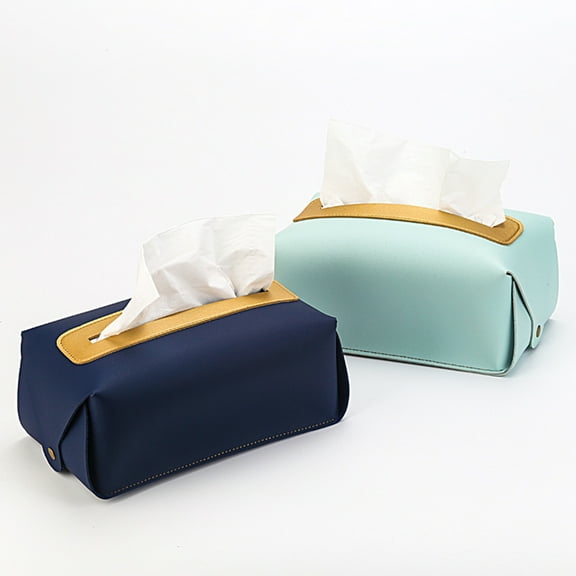 Decorative Tissue Box Wide Application Faux Leather Waterproof Detachable Napkin Case Pouch for Home