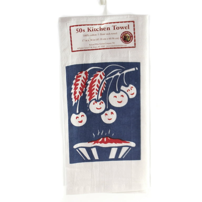 Decorative Towel Cherry Pie Kitchen Towel 100% Cotton Retro