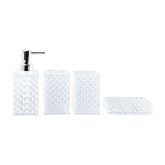 Decorative Transparent Bathroom Containers Pattern Bath Accessories