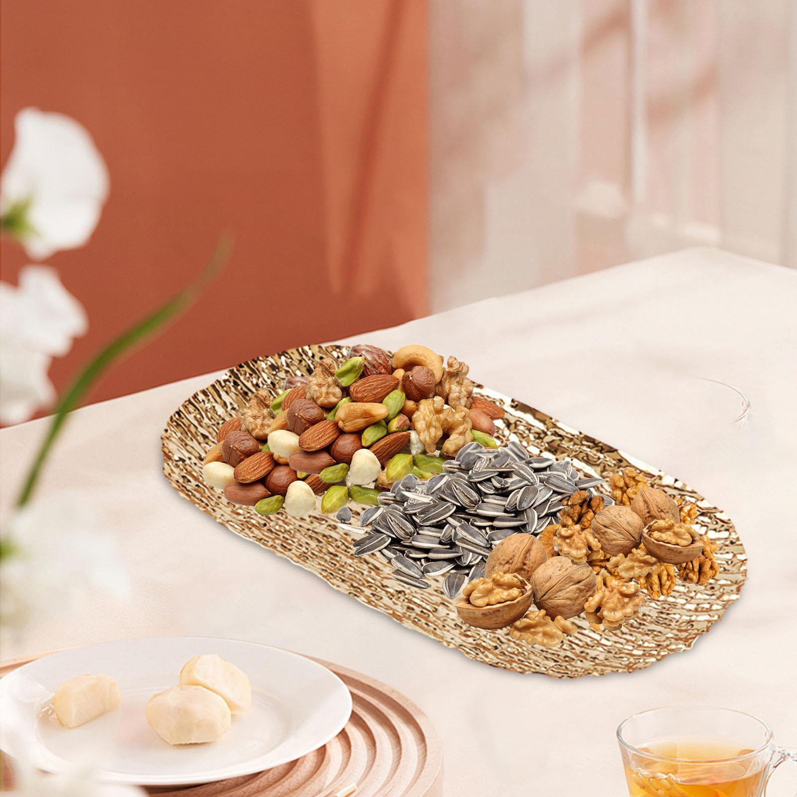 Decorative Tray Fruit Snack Tray Iron Durable Dried Fruit Tray Dried