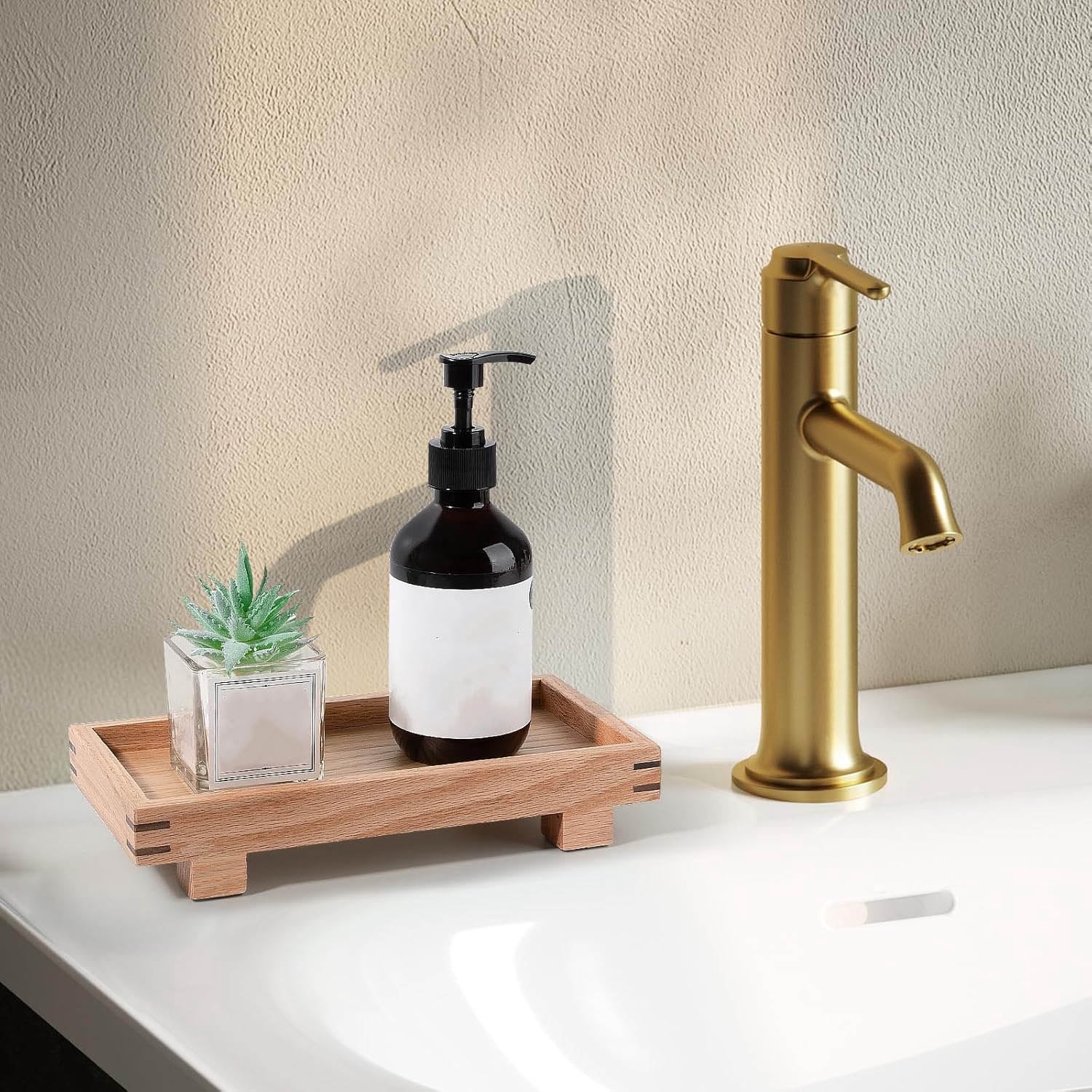Vanity Step Riser Decorative Tray Pedestal Stand Farmhouse Bathroom Decor Wooden Riser ...