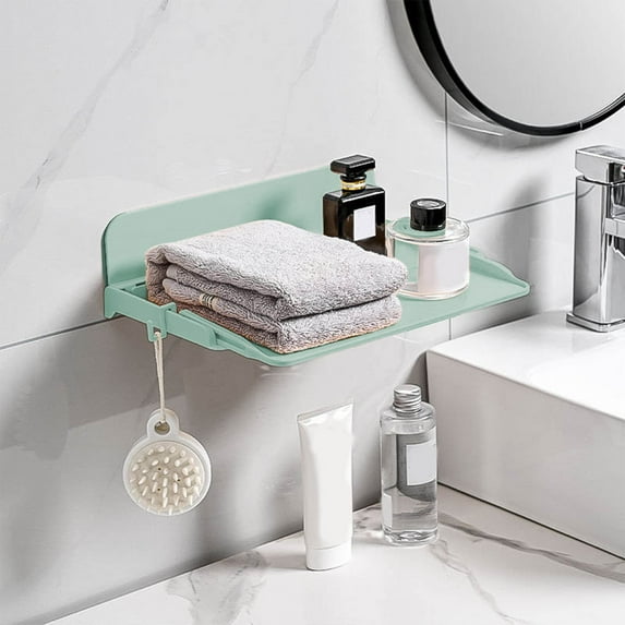 Decorative Trays Retractable Plastic Floating Shelf Stick on Wall for Kitchen Bathroom Any Place Extra Storage Needed Wall Mounted Bedside Shelves for College Bedroom Organizer