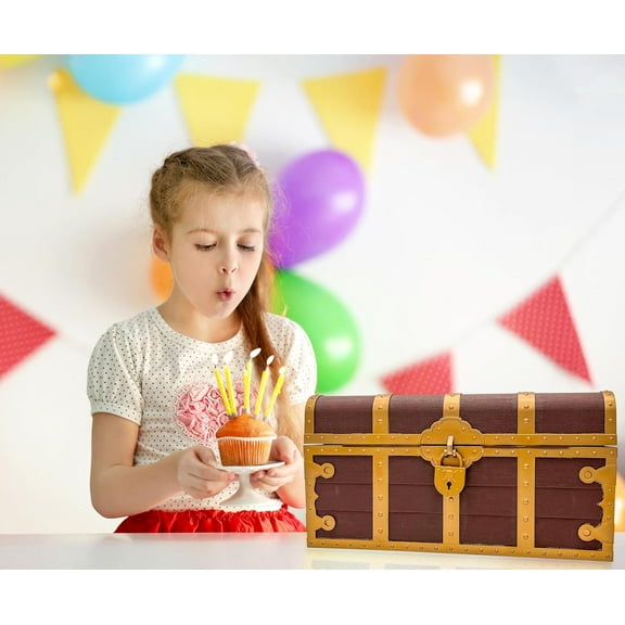 Decorative Treasure Chest with Lock and Key, Multi-Purpose Storage Box for Toys, Keepsakes, or Gifts