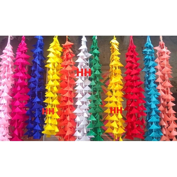Decorative Triangle Hanging Garland Recycled Paper Sustainable 5 Ft