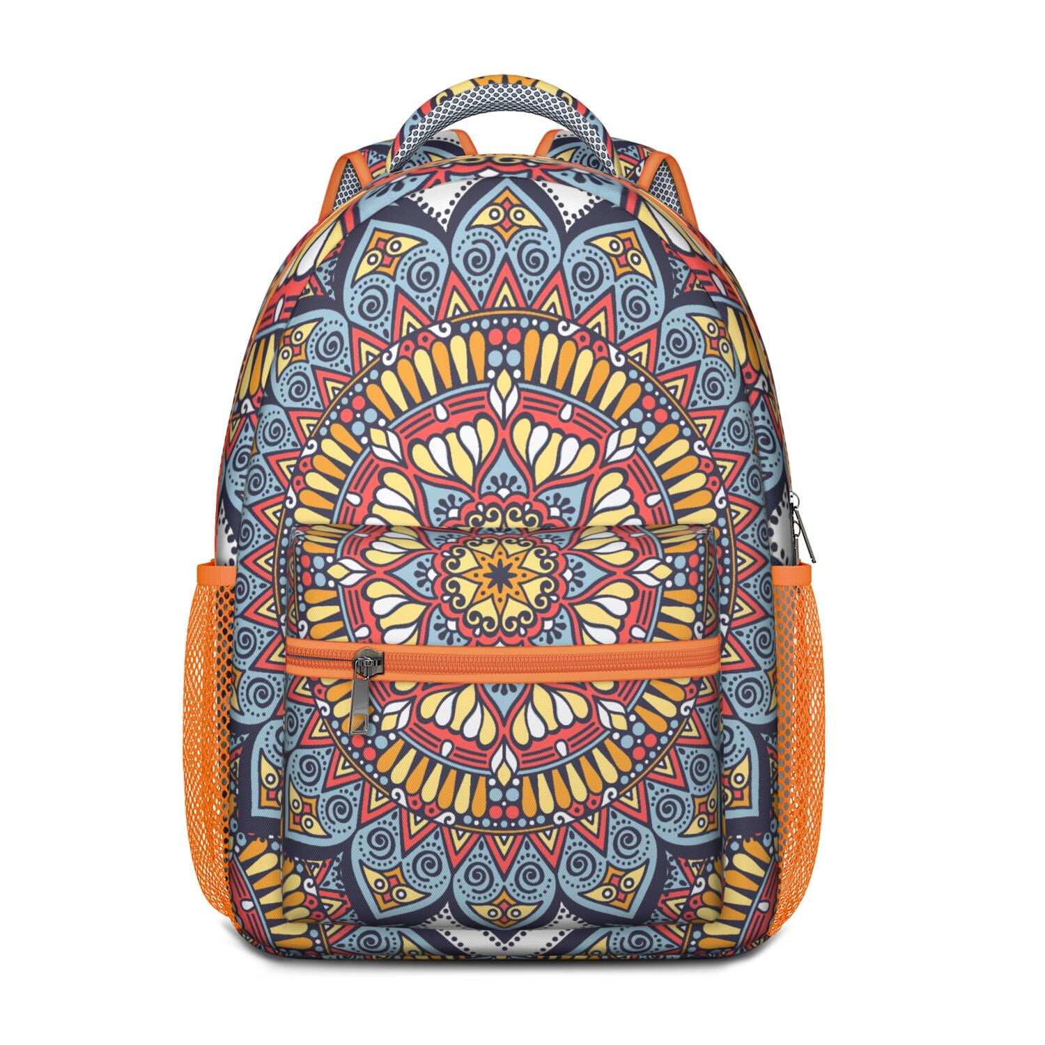 Decorative Tribal Mandala Backpack for Elementary Students, Artistic ...