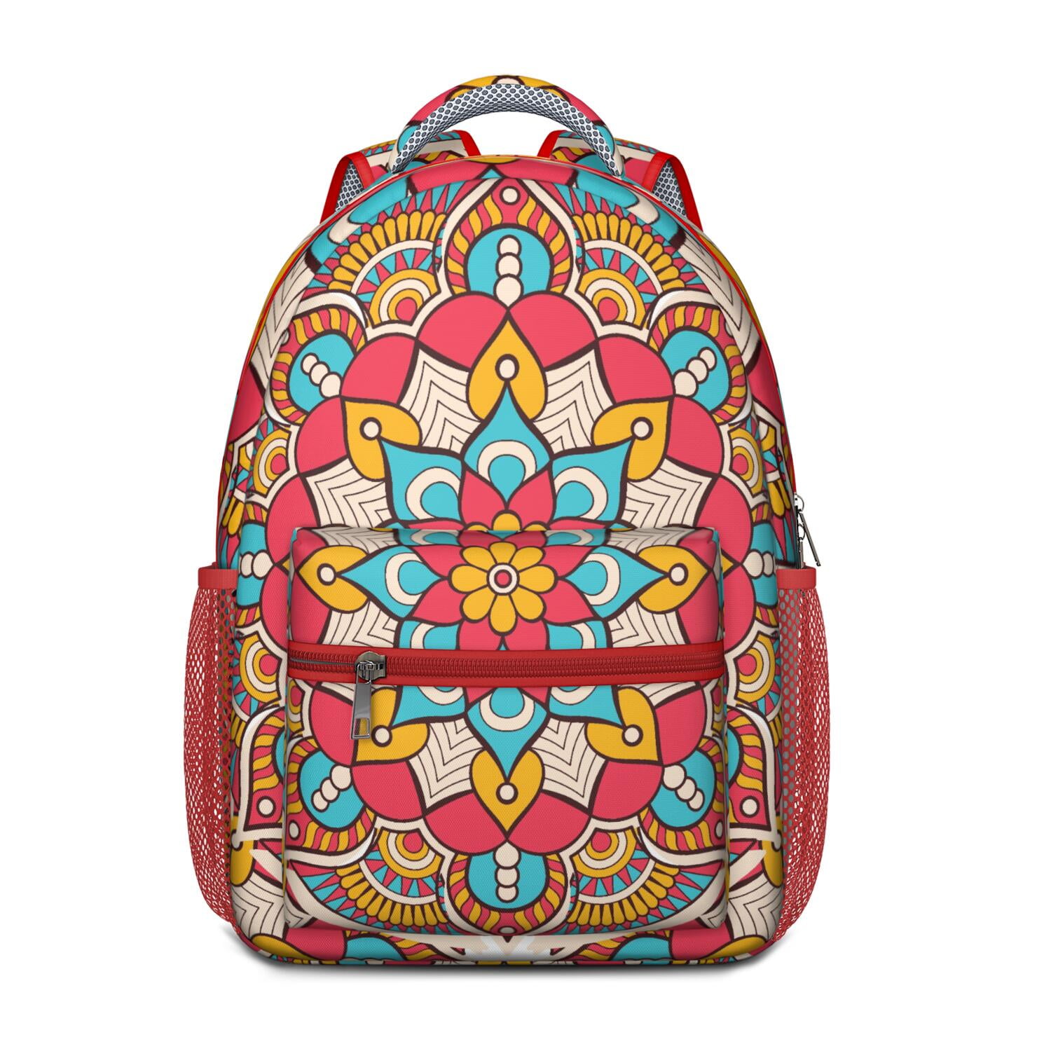 Decorative Tribal Mandala Backpack for Elementary Students, Artistic ...