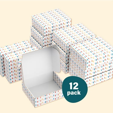 Printed Decorative Mailing, Shipping and Gift Boxes, Tuck Top Closure, 12" x 10" x 4", Confetti Print, 12 -Count Pack