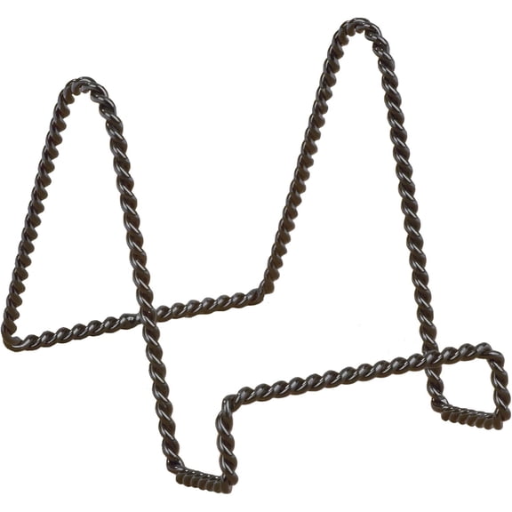 Decorative Twisted Wire Stand, Black Display (4 Inch Depth) - Tabletop Display - Handcrafted Square Edge Design for Sleek & Modern Look - Perfect for Kitchen Cookbooks, Plates, Photos & More