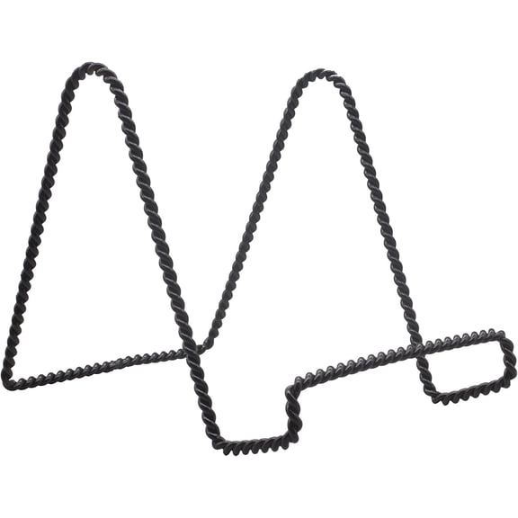 Decorative Twisted Wire Stand, Black Display (6 Inch Depth) Tabletop Easel Sleek & Modern Look - Perfect for Books, Plates, Photos & More