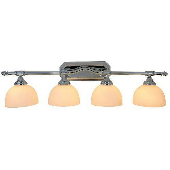 Decorative Vanity Fixture, Maximum Four 60 Watt Incandescent Medium Base Bulbs, 32 In., Polished Chrome