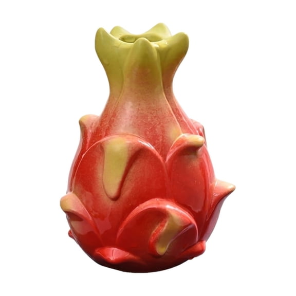 Decorative Vase, Creative Dragon Fruit Shaped, 1 Piece Ceramic, for Home Living Room Decor