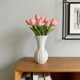thumbnail image 1 of Decorative Vase - Modern Boho Style Ribbed Plastic Bud Vases for Flowers, Mini Small Vases for Shelf, Shelves, Bookshelf, Entryway Table & Home Decor Aesthetic, 1 of 6
