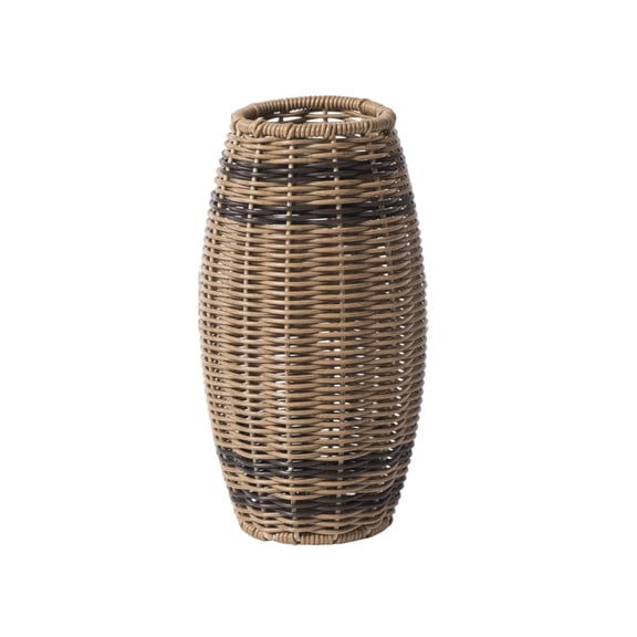 Decorative Vase Woven Rattan 14 Inch Tall for Living Room Table Centerpiece Housewarming Gift