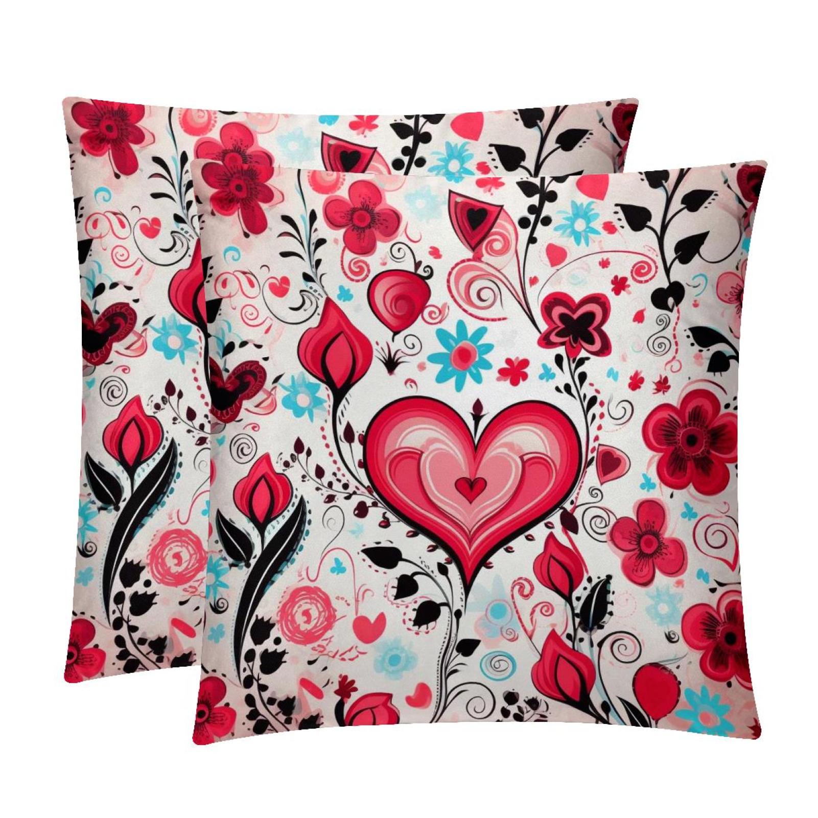 Decorative Velvet Pillow Covers Set of 2, Unique Patterns, 16x16