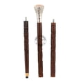thumbnail image 1 of Decorative Victorian Canes and Walking Sticks for Men & Women - 36" Brown Ebony Brass Handle Unisex Derby Foldable Cane | Hind Handicrafts (36 inch Engraved, Silver Knob 2), 1 of 3