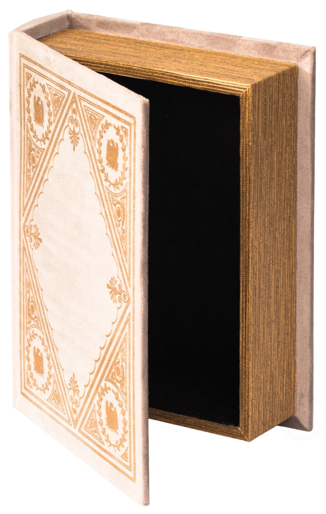Off-White Wooden Vintage Book Shaped Storage Box