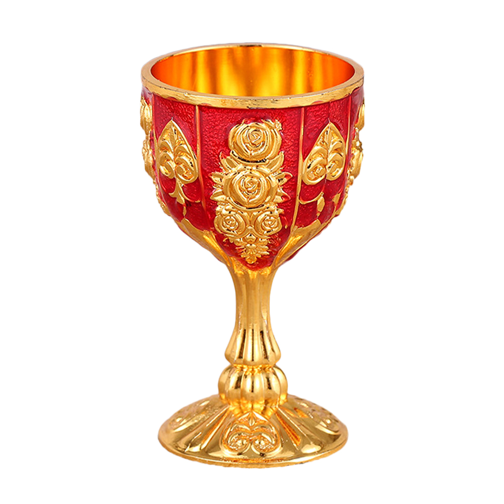 Decorative Vintage Goblet Floral Embossing Chalice Party Liquor Serving