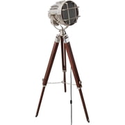 Decorative Vintage Maritime Searchlight Silver Finish Wooden Adjustable Tripod LED Spotlight Floor Lamp Home & Office Decor Marine Collection