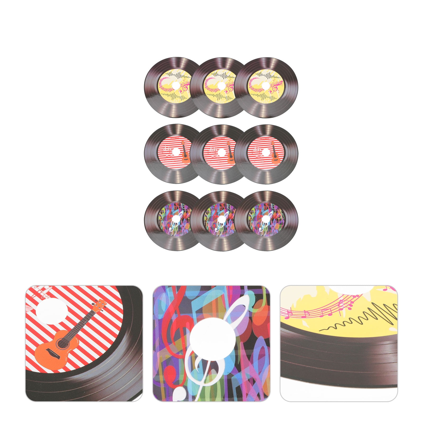 Decorative Vinyl Records 9Pcs Retro Vinyl Records Wall Decorative