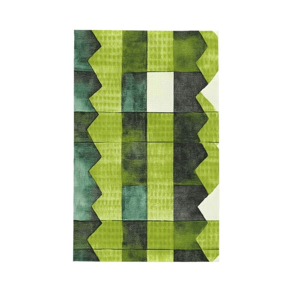 Decorative Waffle Towel Kitchen Dish Towel 26x16in Multi-Purpose Tea Towel Absorbent Quick Dry Oil Resistant Chartreuse Retro Houndstooth Hand-Drawn Sketch_4