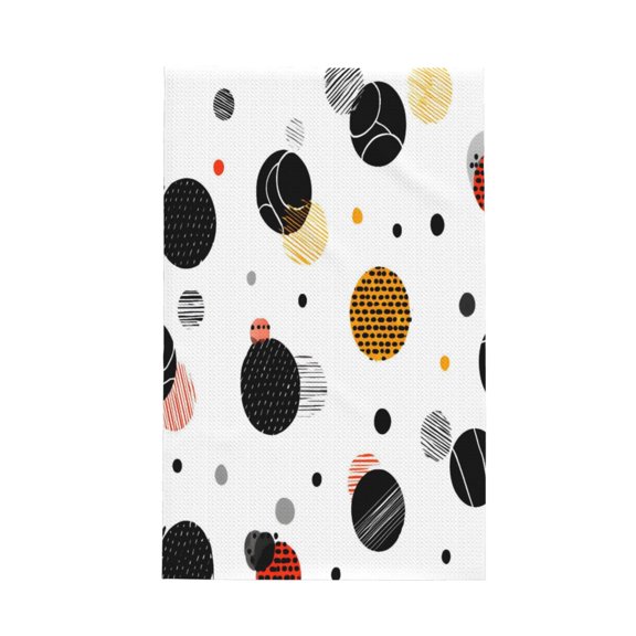 Decorative Waffle Towel Kitchen Dish Towel 26x16in Multi-Purpose Tea Towel Absorbent Quick Dry Oil Resistant Geometric Sports Balls Minimalist Vector White Background