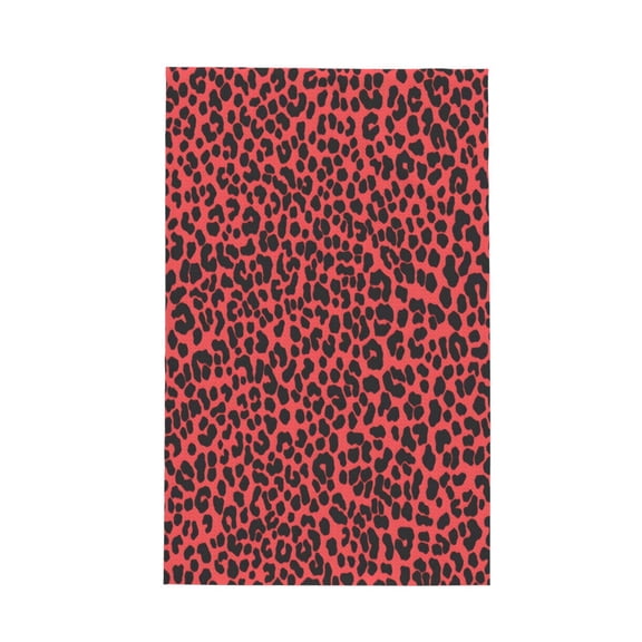 Decorative Waffle Towel Kitchen Dish Towel 26x16in Multi-Purpose Tea Towel Absorbent Quick Dry Oil Resistant Leopard Print Pattern Red And Black_1