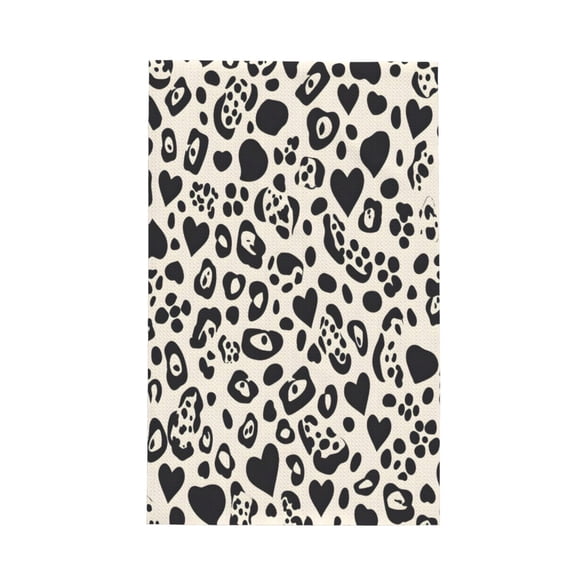 Decorative Waffle Towel Kitchen Dish Towel 26x16in Multi-Purpose Tea Towel Absorbent Quick Dry Oil Resistant Leopard Print Pattern White And Black_2