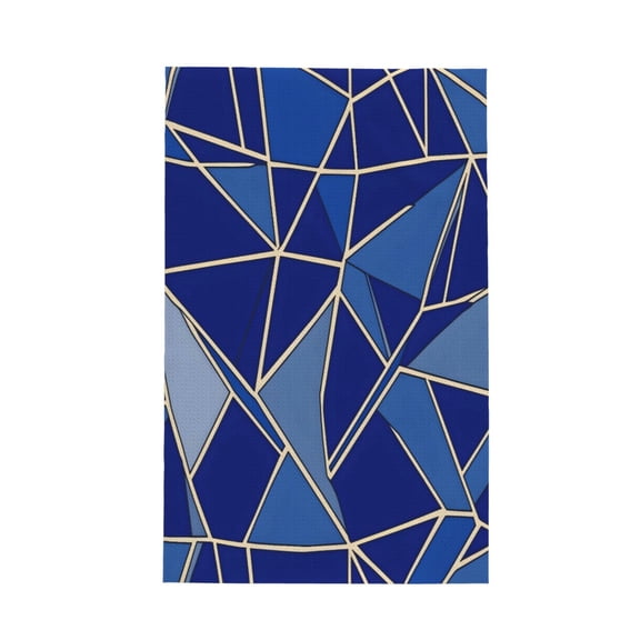 Decorative Waffle Towel Kitchen Dish Towel 26x16in Multi-Purpose Tea Towel Absorbent Quick Dry Oil Resistant Royalblue Geometric Lines_2