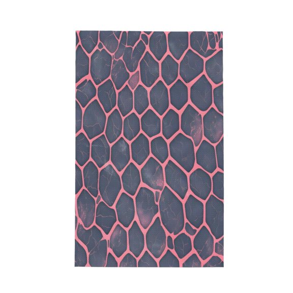 Decorative Waffle Towel Kitchen Dish Towel 26x16in Multi-Purpose Tea Towel Absorbent Quick Dry Oil Resistant Snake Skin Print Style Palevioletred_1