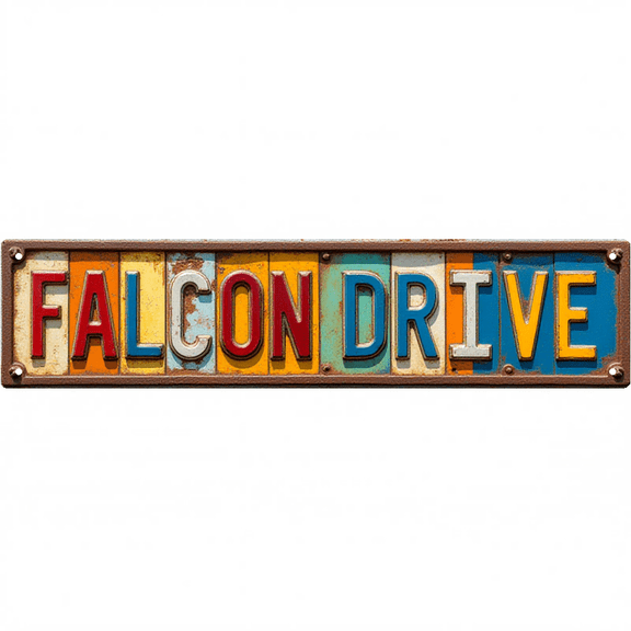 Decorative Wall Art 16x4 Inch Tin Signs "FALCON DRIVE" Street Decor for Bedroom Garage Bar Vintage Man Cave outdoor signs wall decor man cave