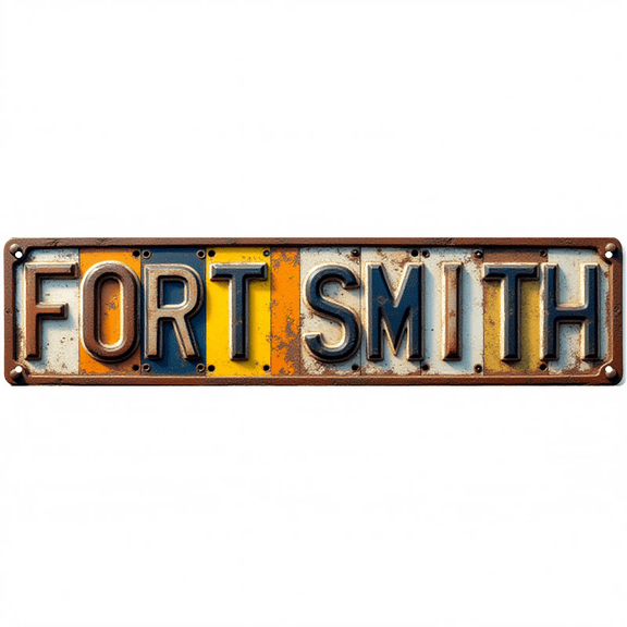 Decorative Wall Art 16x4 Inch Tin Signs "FORT SMITH" Street Decor for Bedroom Garage Bar Vintage Man Cave street signs wall decor metal signs